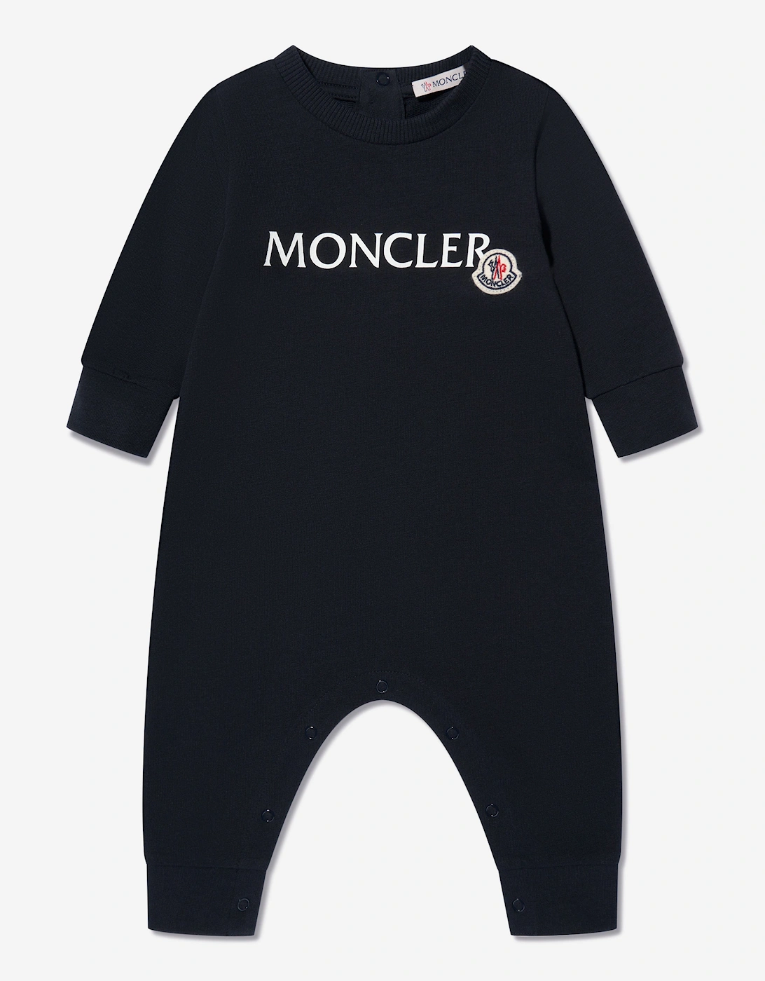 Moncler Enfant Baby Logo Romper in Navy, 5 of 4
