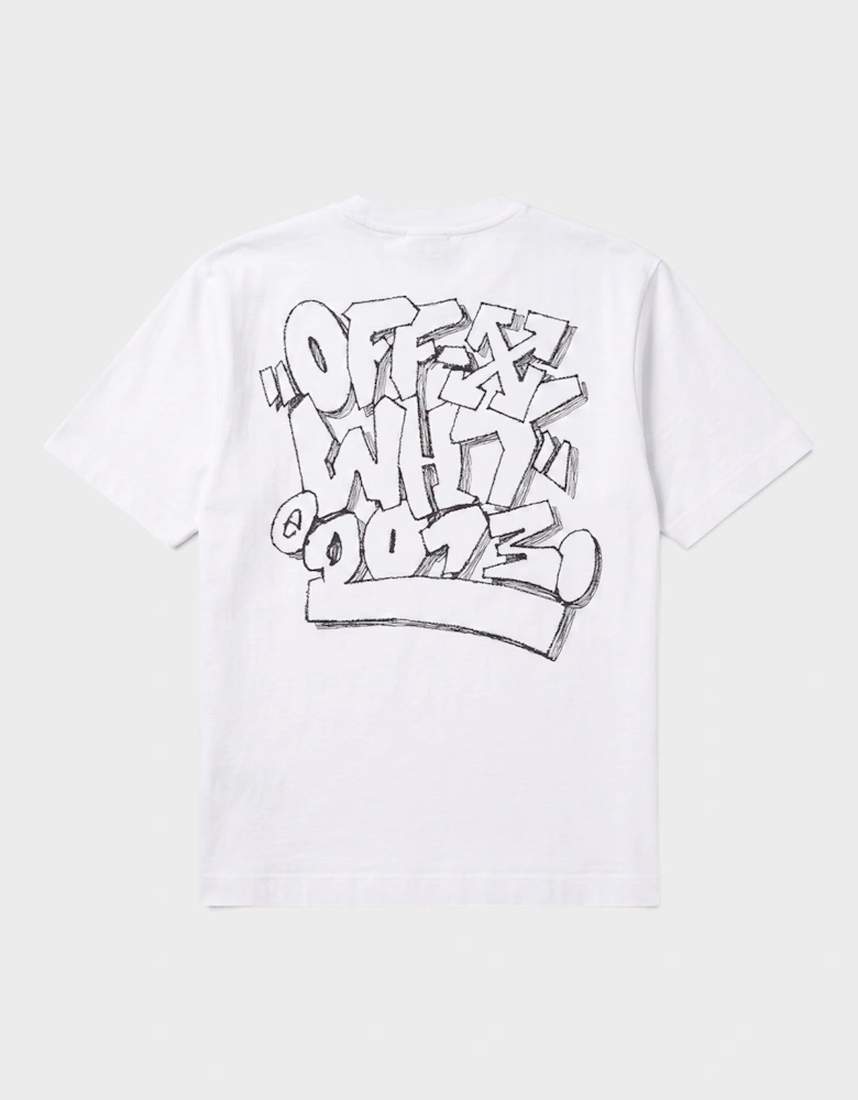 Graffiti Over Skate Short Sleeve Tee White