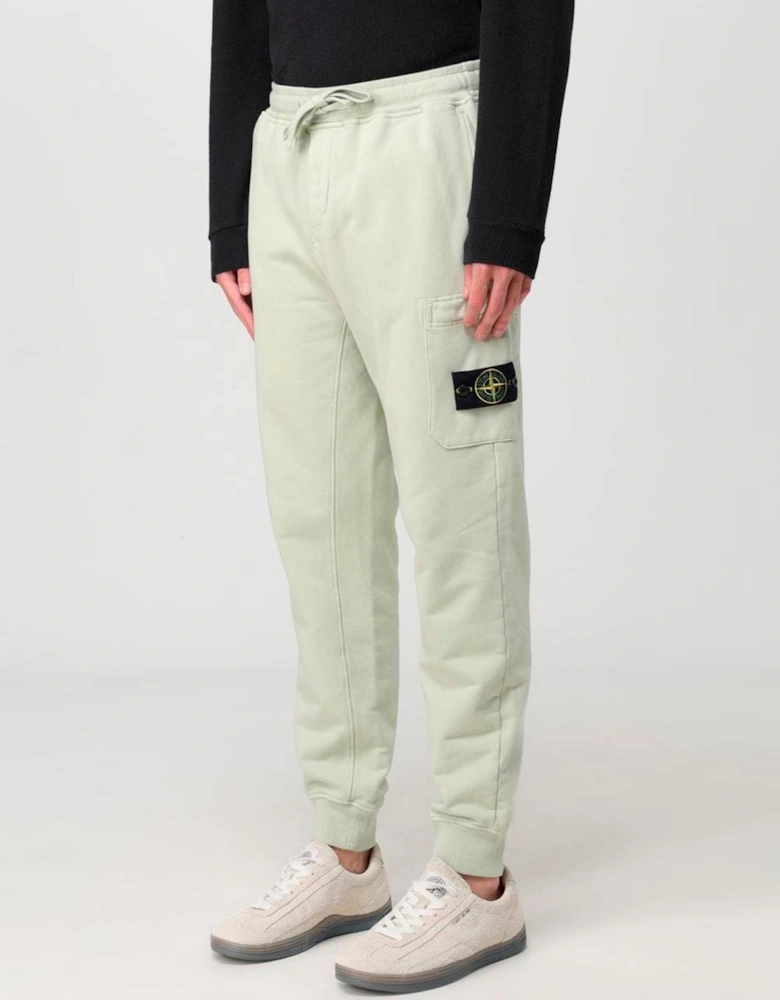 STONE ISLAND COTTON FLEECE SWEATPANTS PISTACHIO