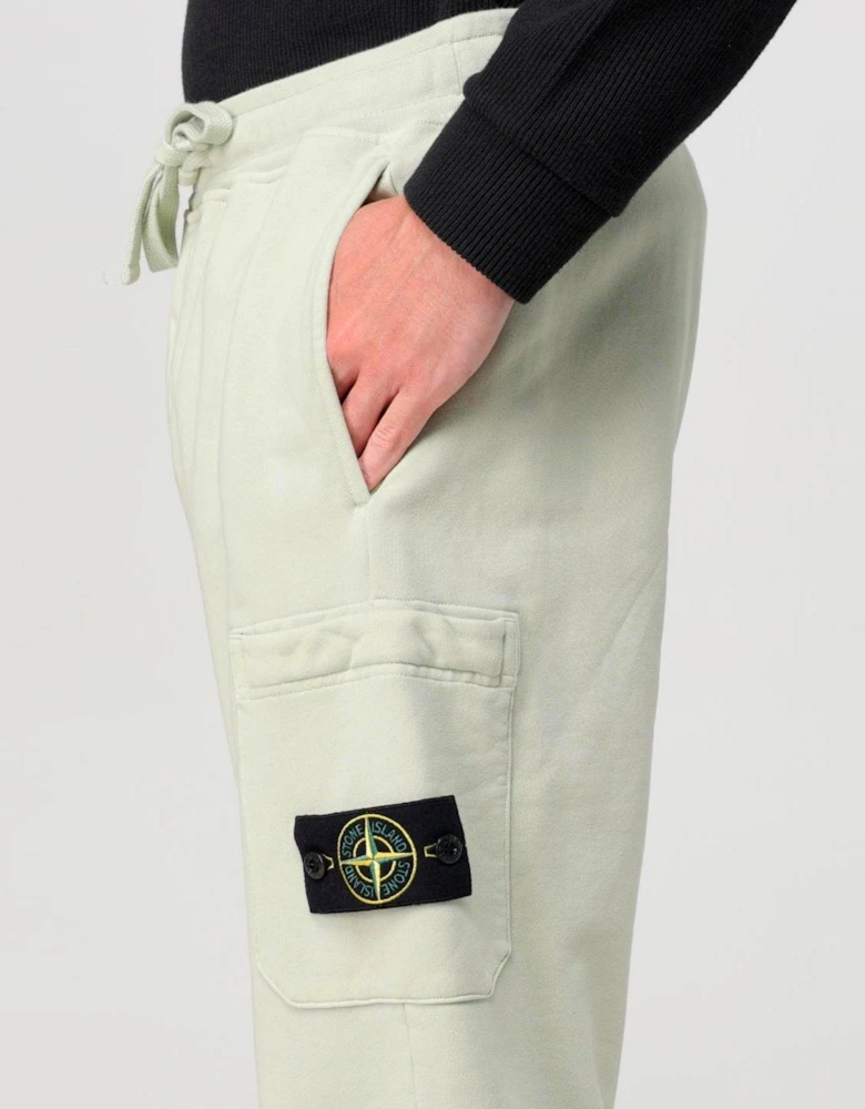 STONE ISLAND COTTON FLEECE SWEATPANTS PISTACHIO