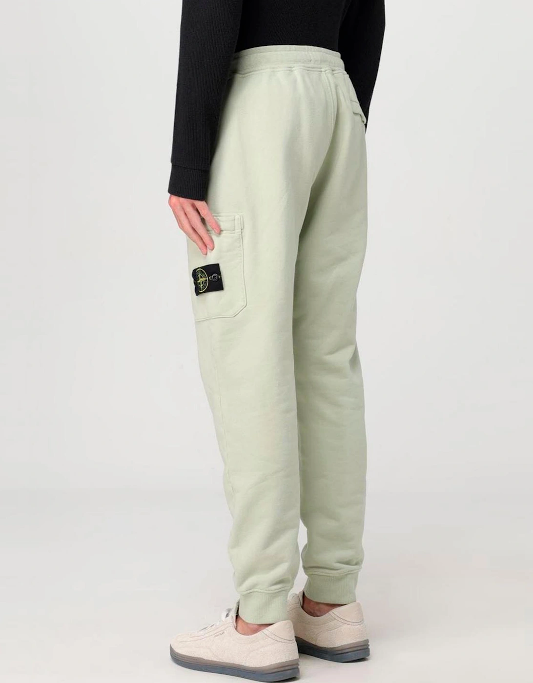 STONE ISLAND COTTON FLEECE SWEATPANTS PISTACHIO