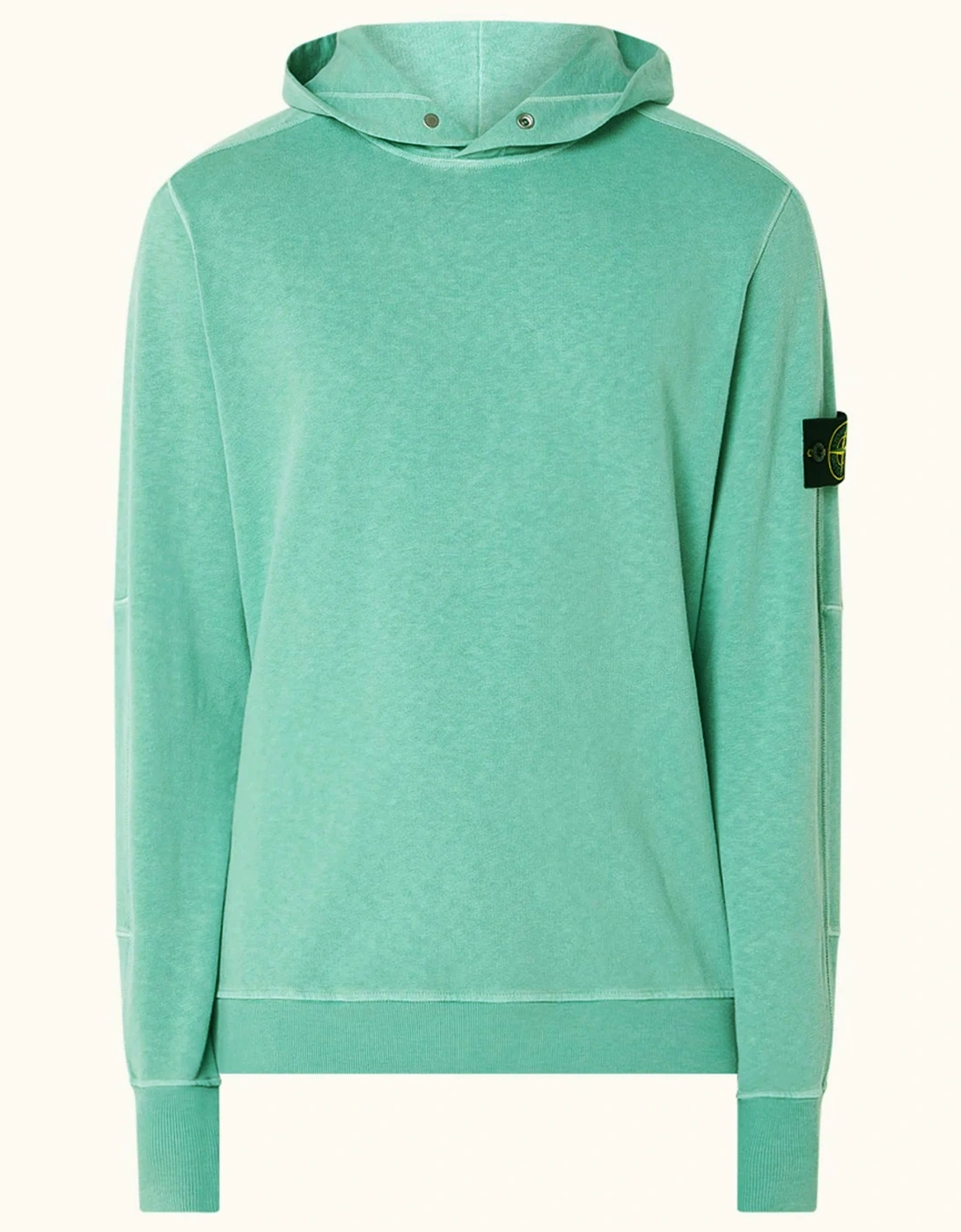 STONE ISLAND FELPA BUTTON HOODIE GREEN, 3 of 2
