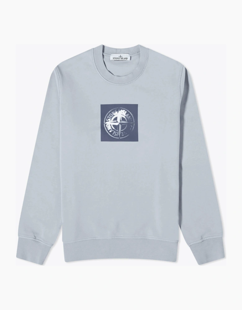 STONE ISLAND LOGO FELPA SWEATSHIRT DUSTY BLUE