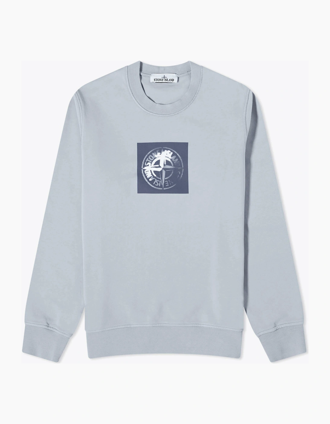 STONE ISLAND LOGO FELPA SWEATSHIRT DUSTY BLUE, 5 of 4