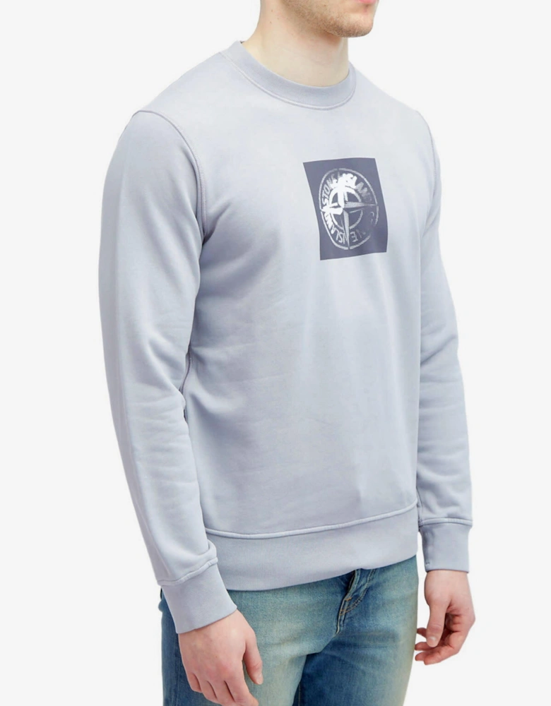STONE ISLAND LOGO FELPA SWEATSHIRT DUSTY BLUE