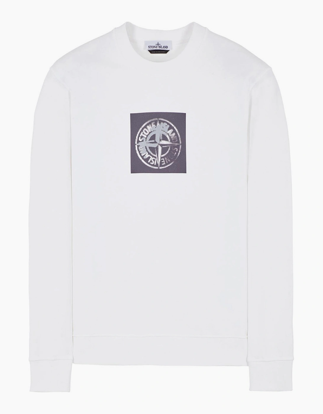 STONE ISLAND LOGO FELPA SWEATSHIRT WHITE, 5 of 4