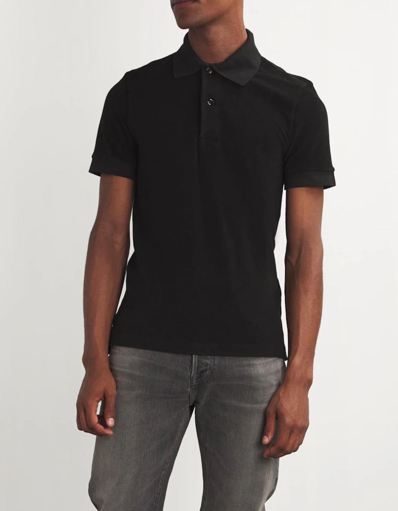 TOM FORD TOWELLING POLO SHIRT BLACK