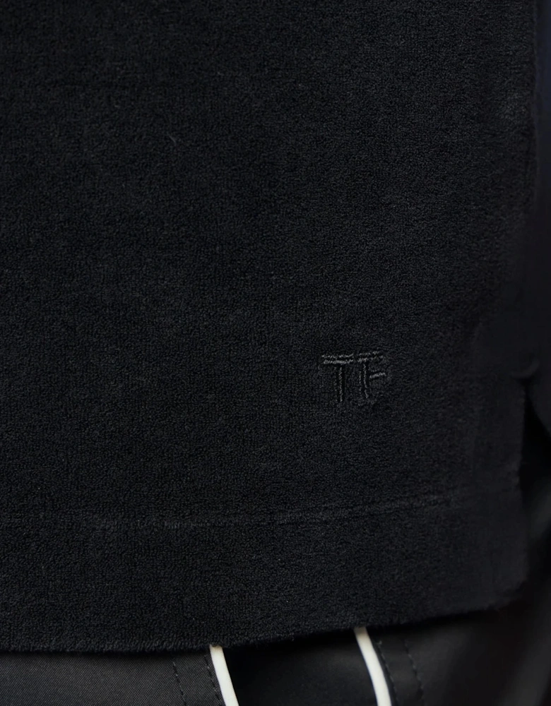 TOM FORD TOWELLING POLO SHIRT BLACK
