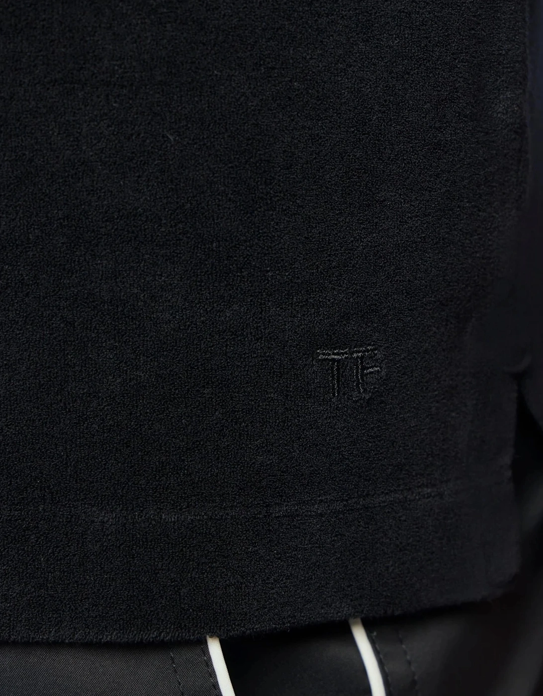 TOM FORD TOWELLING POLO SHIRT BLACK