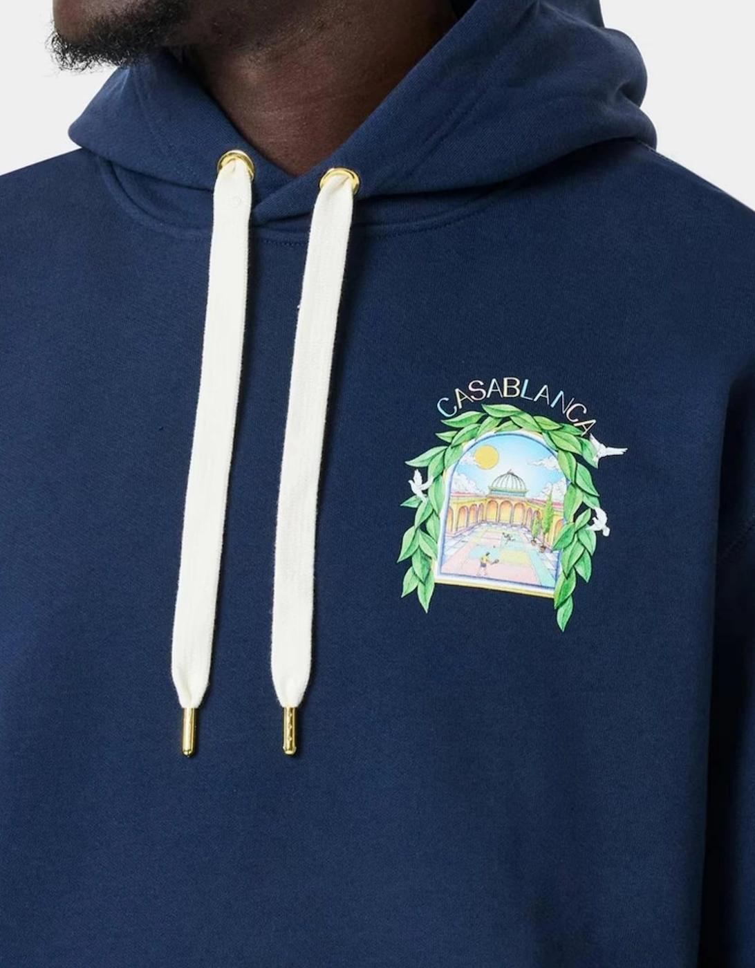 CASABLANCA L'ARCHE DE TENNIS HOODIE NAVY