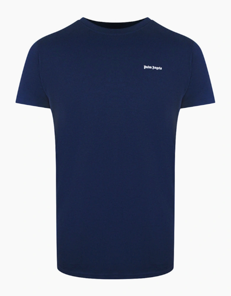 Palm Angels Classic Logo Navy Blue T-Shirt
