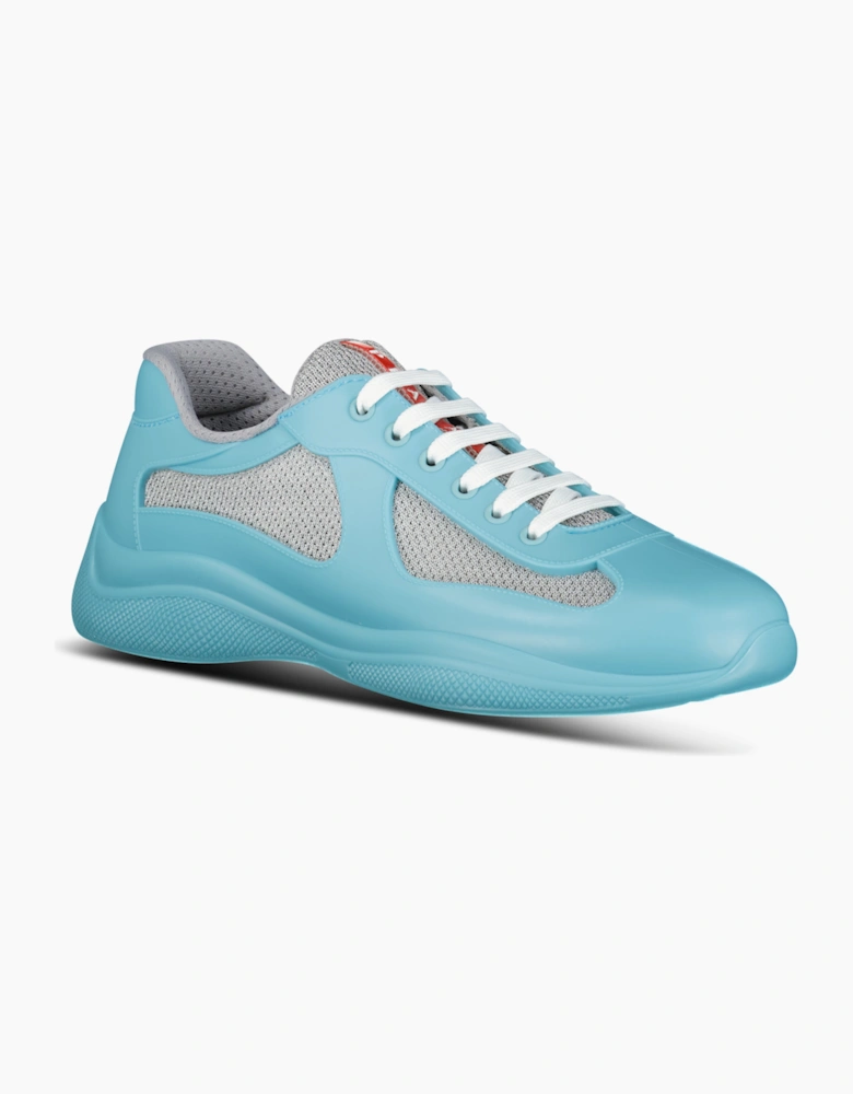 Prada Americas Cup Sneakers Soft Rubber Light Blue & Grey Mesh
