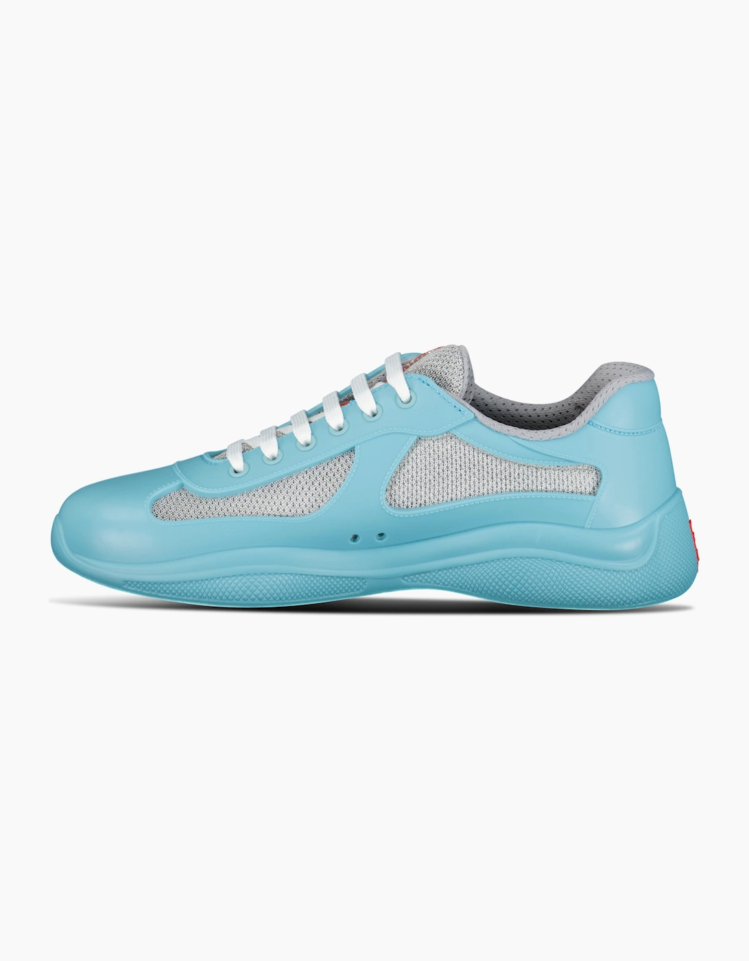 Prada Americas Cup Sneakers Soft Rubber Light Blue & Grey Mesh