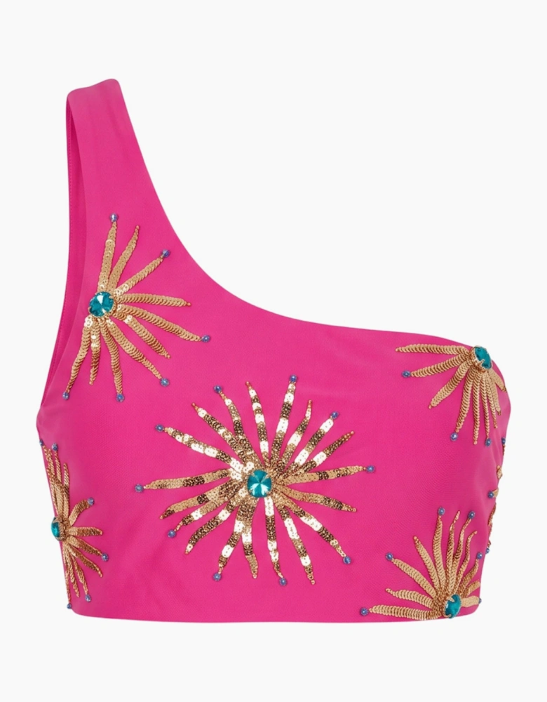 Callie Hot Pink Co-ord One Shoulder Top