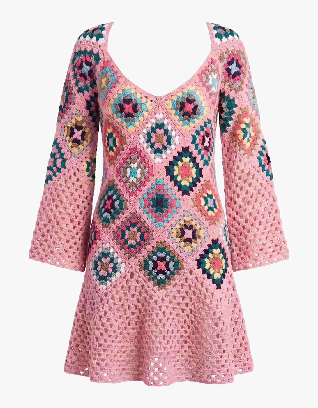 Spring Pink Crochet Dress