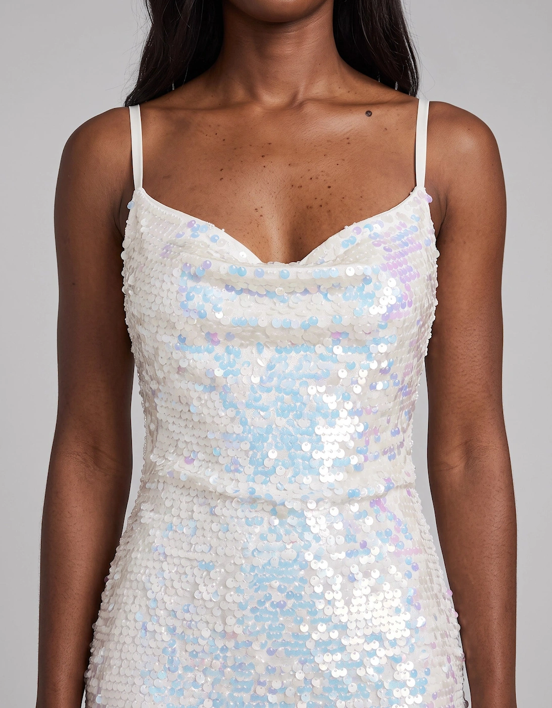 Sienna White Sequin Luxury Mini Dress