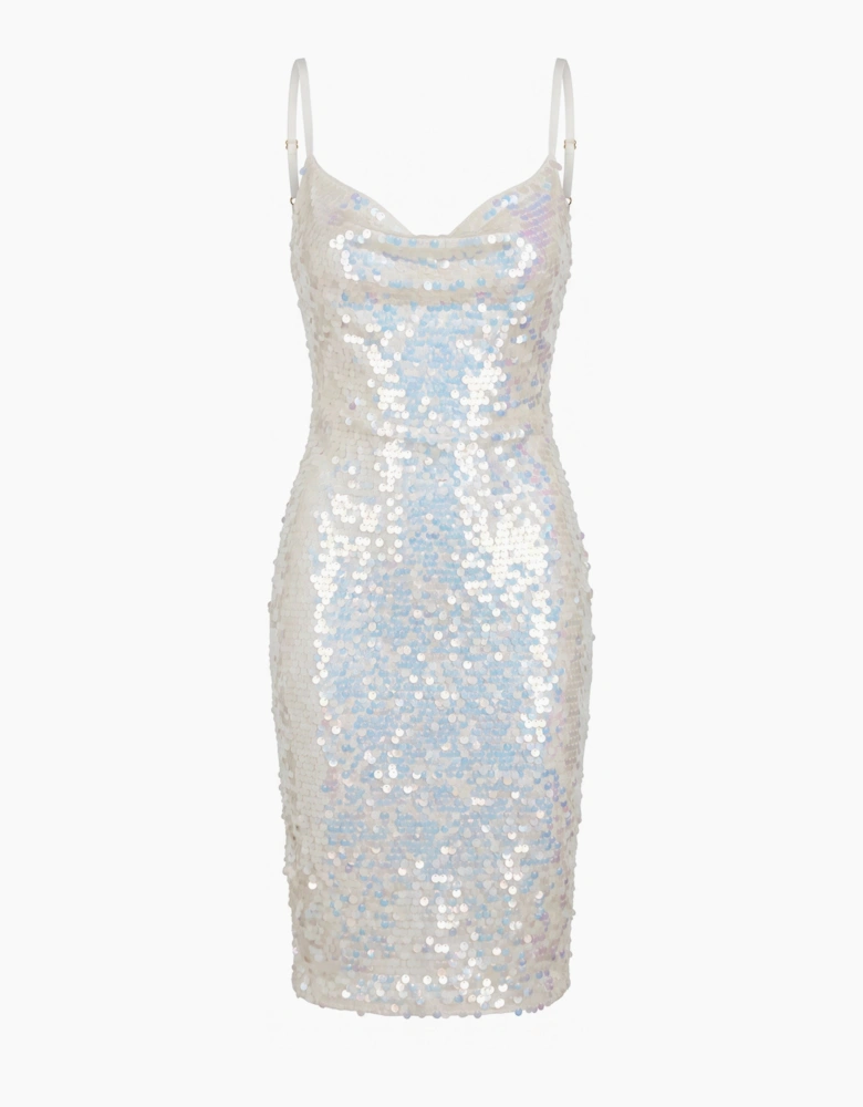 Sienna White Sequin Luxury Mini Dress