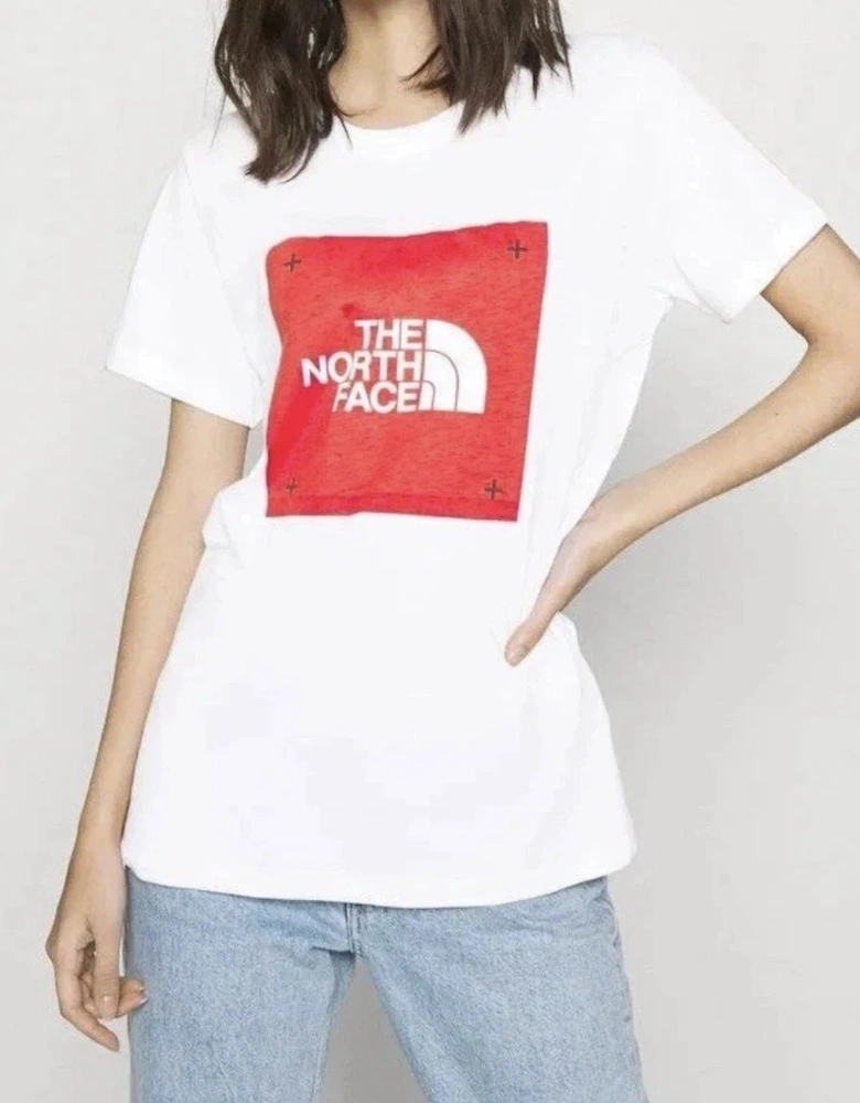 The North Face Women's Red Box Logo T-Shirt White/Red