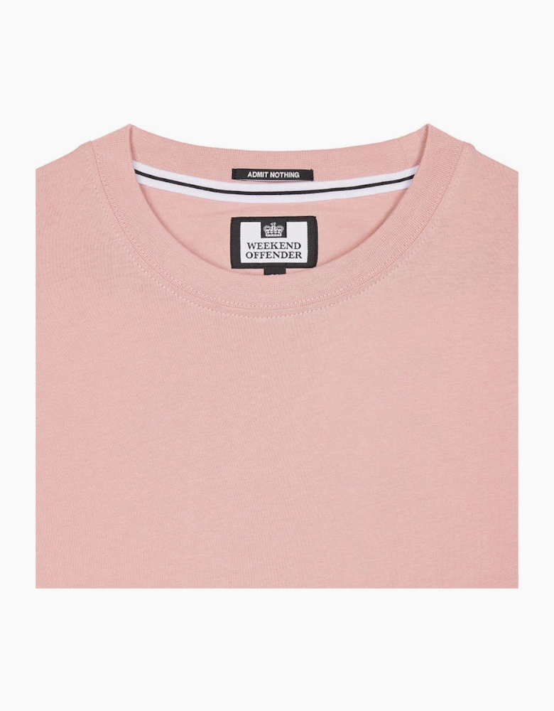 Weekend Offender Mens T Shirt Noosa Summer Short Sleeve Crew Neck Tee Dusty Pink