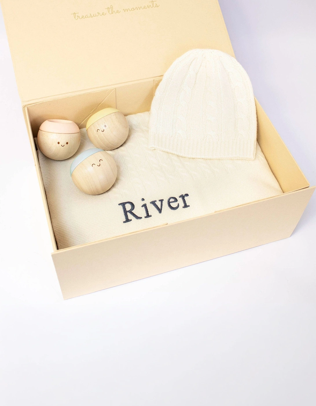 Cable Knit Cashmere and Sensory Balls in Ivory, 4 of 3