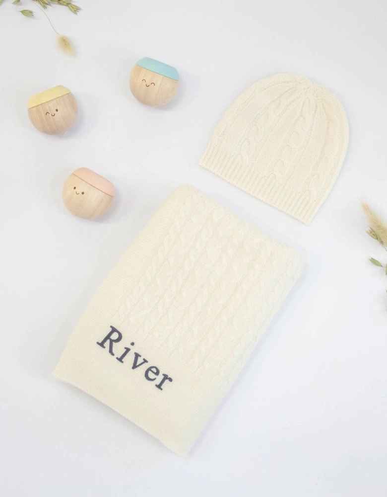 Cable Knit Cashmere and Sensory Balls in Ivory