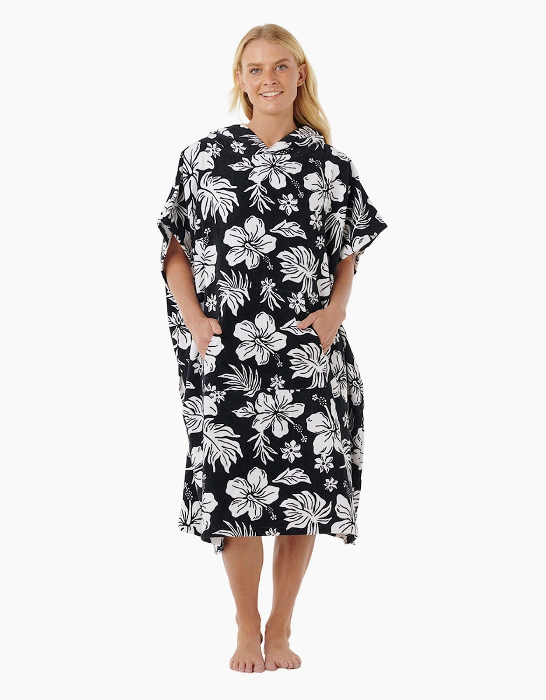 Rip Curl Womens Mixed Floral Print Storm Hooded Towel Poncho, 2 of 1