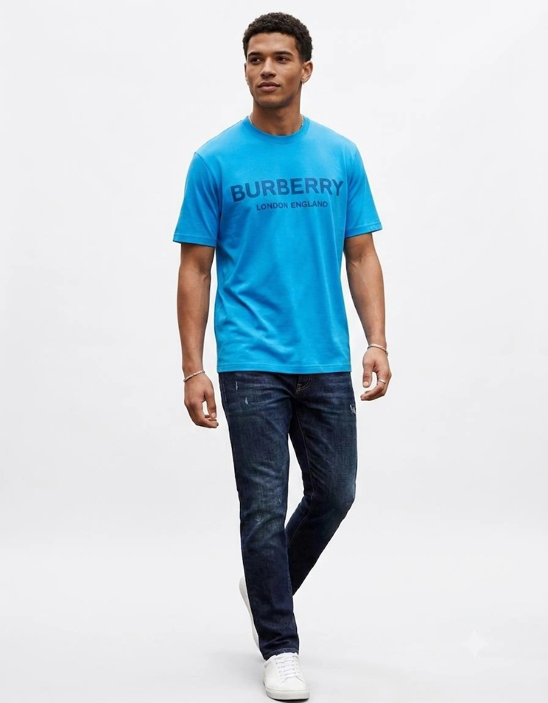 Burberry London Logo T Shirt Bright Blue