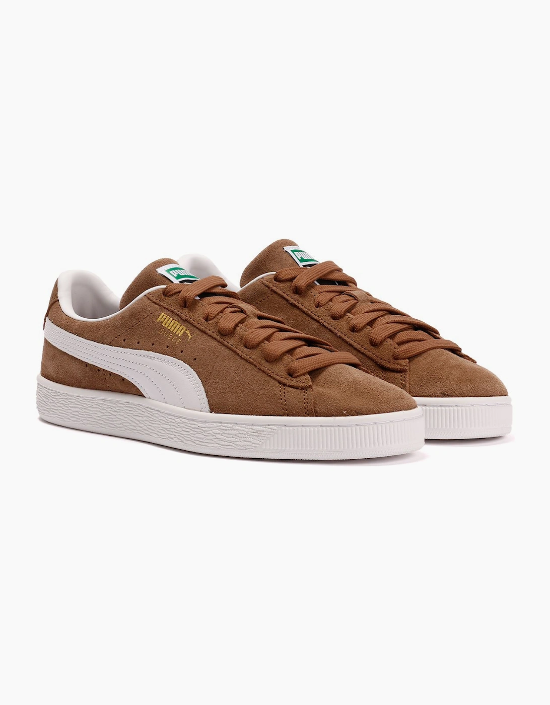 Puma Women's Brown Classic Suede Haute Coffee/White Trainers - Size 8