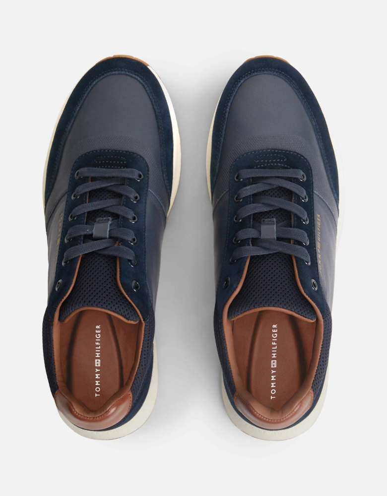 Tommy Hilfiger TH Dressy Mens Suede Mix Trainers - Desert Sky