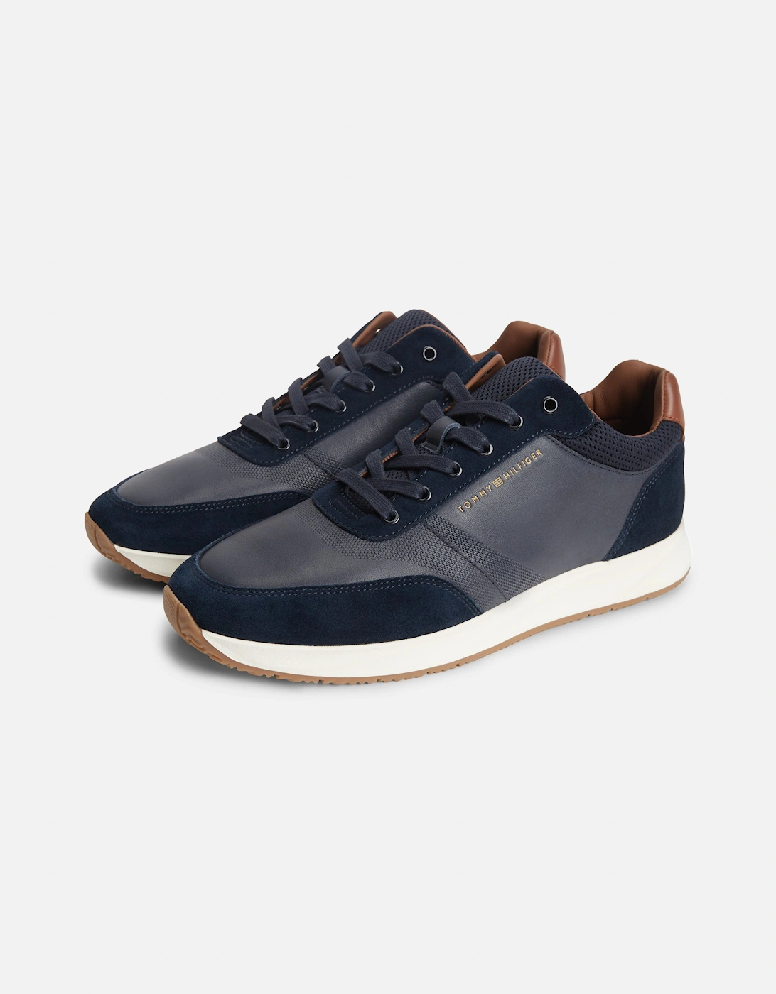 Tommy Hilfiger TH Dressy Mens Suede Mix Trainers - Desert Sky, 7 of 6