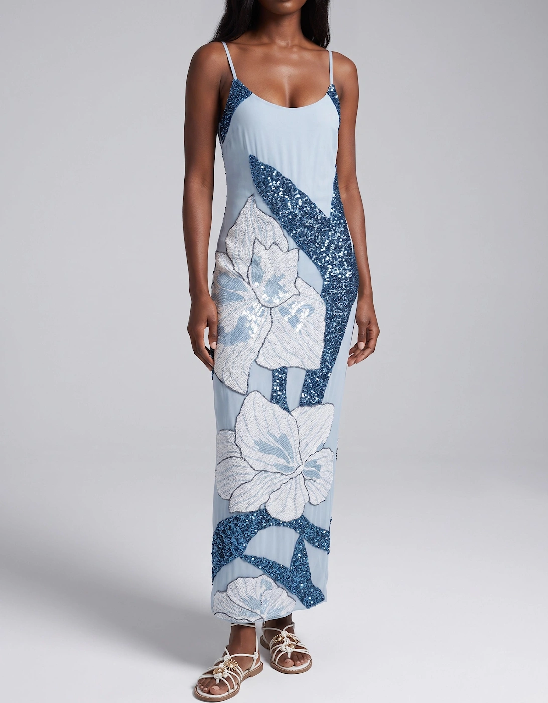 Delilah Beaded Dress Blue Oceanus x By Poppy in Stock, 10 of 9