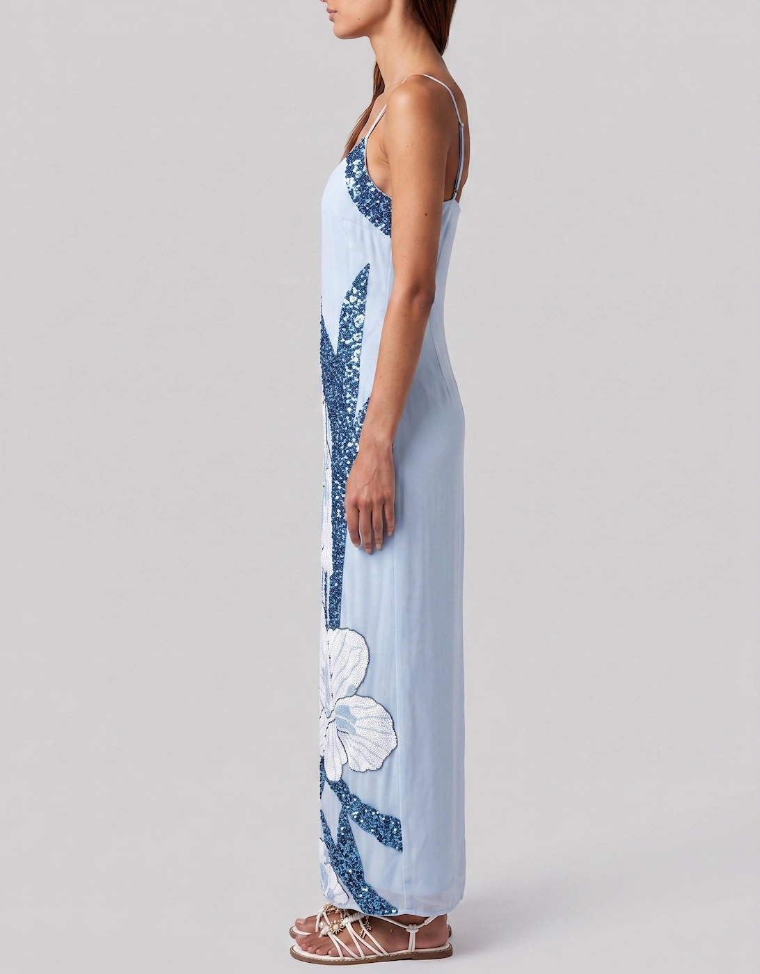Delilah Beaded Dress Blue Oceanus x By Poppy in Stock