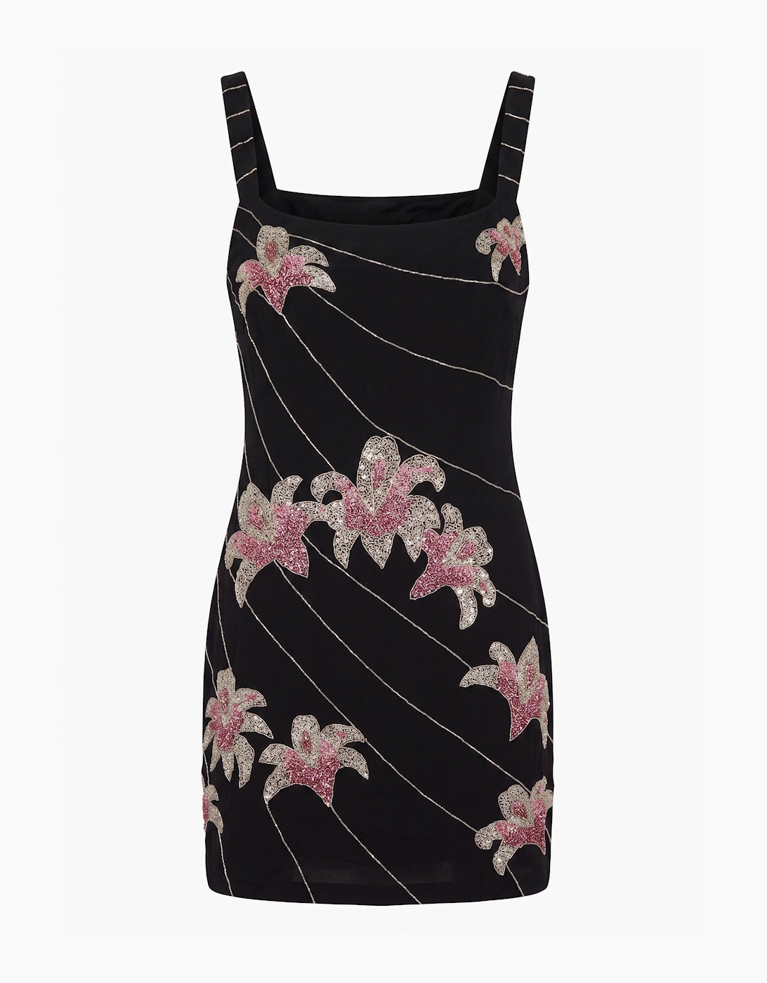Gala Embellished Black Mini Dress