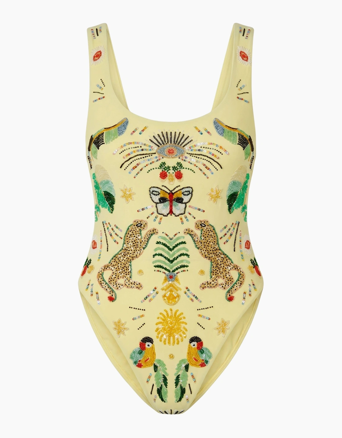 Willow Hand Embroidered Yellow Swimsuit