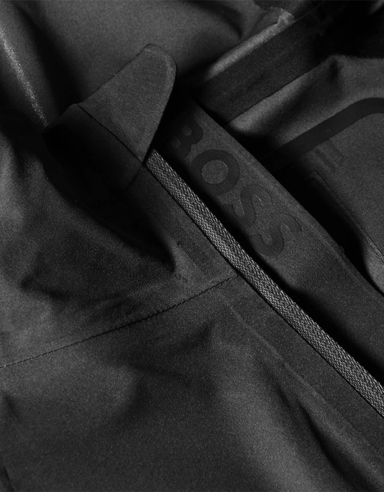 Hooded Rain Coat with Storm Flap and Fitted Cuff