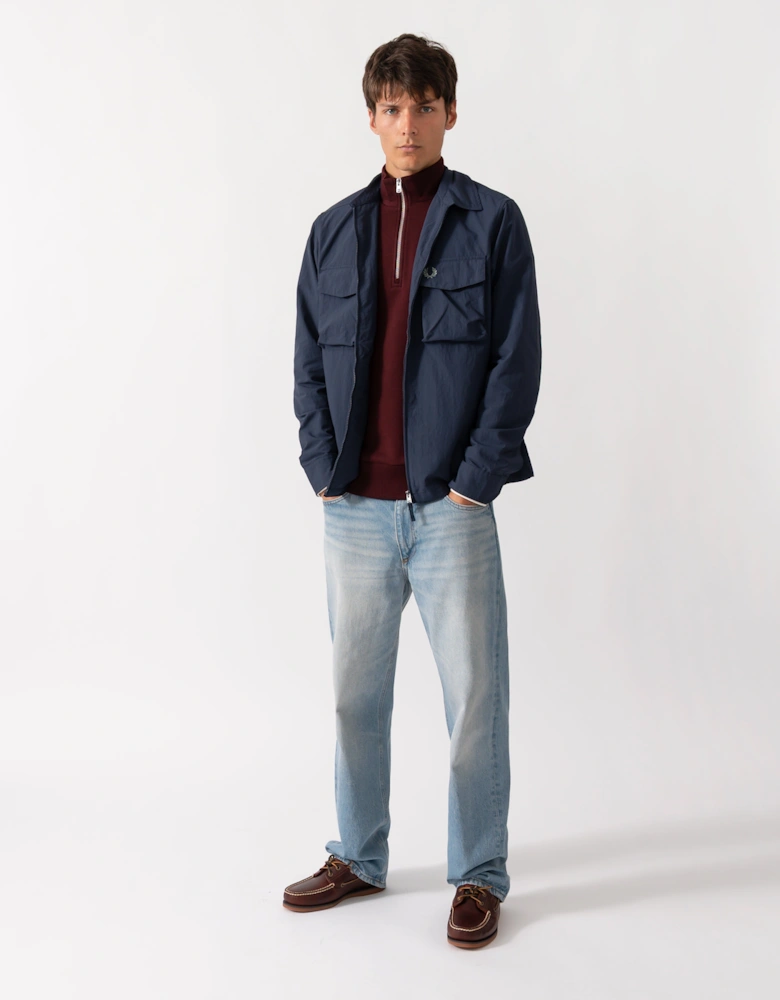 Fred Perry Mens Ripstop Pocket Overshirt - Dark Airforce 738