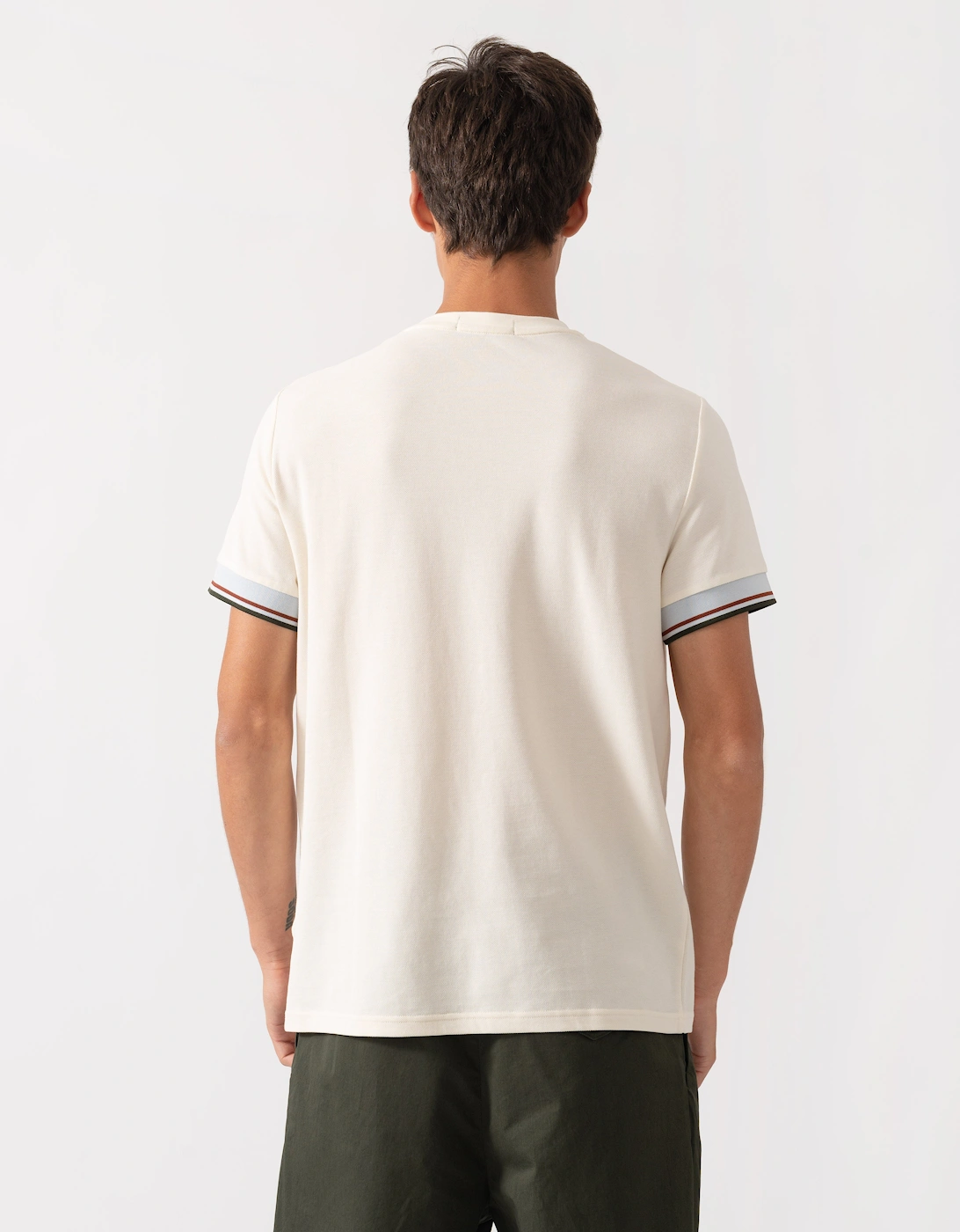 Fred Perry Mens Twin Tipped Cuff T-Shirt - Ecru S64