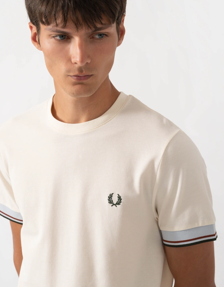 Fred Perry Mens Twin Tipped Cuff T-Shirt - Ecru S64