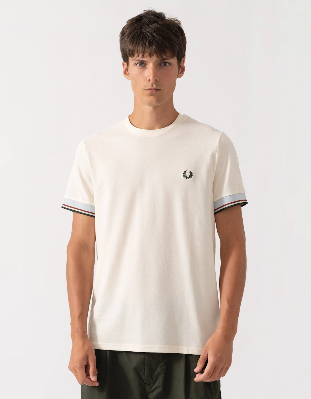 Fred Perry Mens Twin Tipped Cuff T-Shirt - Ecru S64, 5 of 4