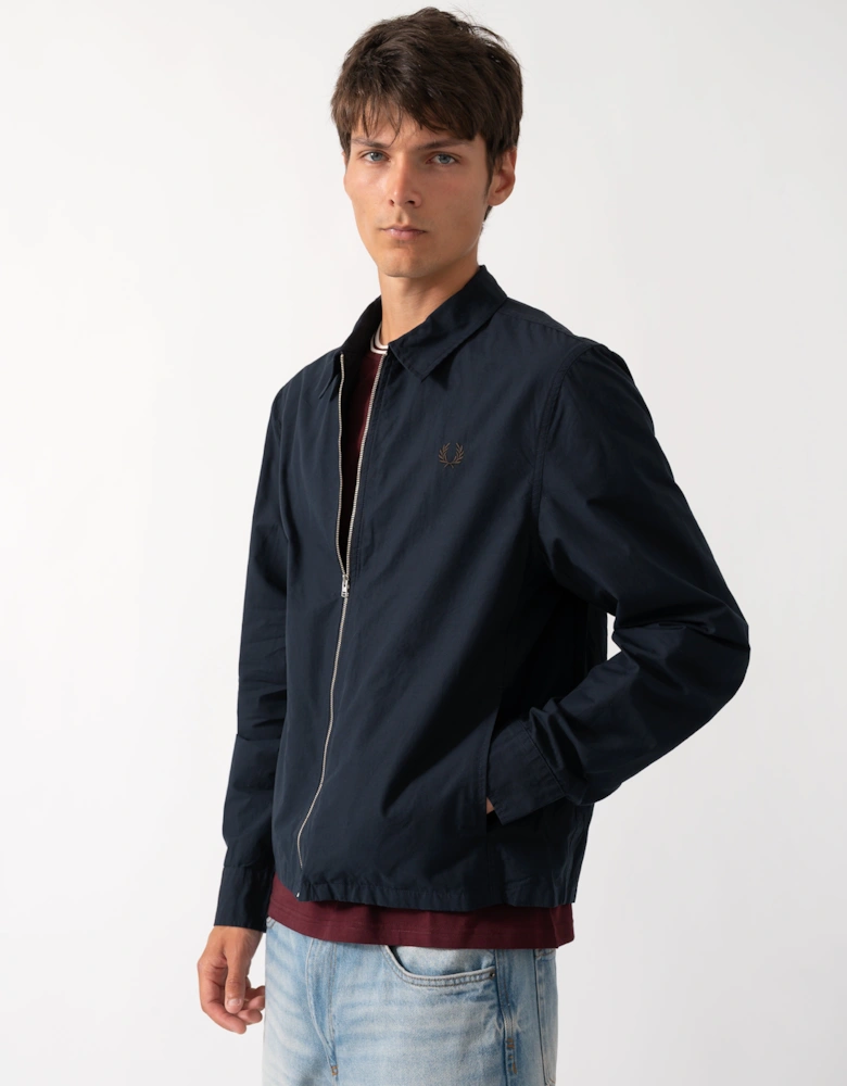 Fred Perry Mens Poplin Zip Overshirt - Navy 608