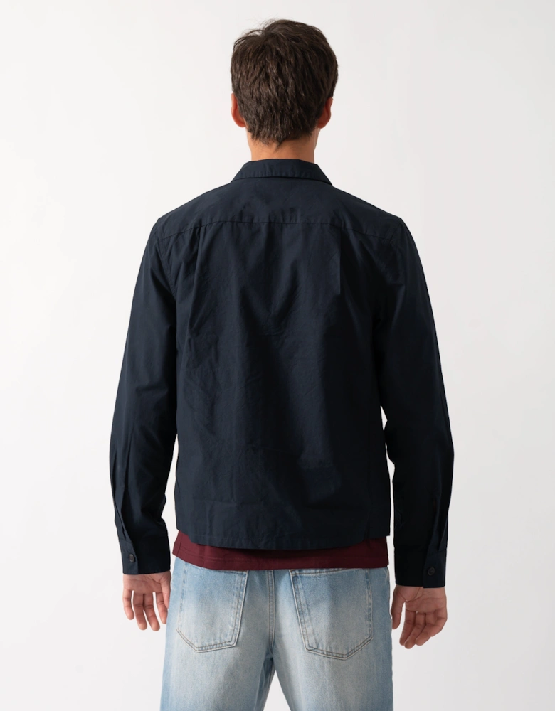 Fred Perry Mens Poplin Zip Overshirt - Navy 608