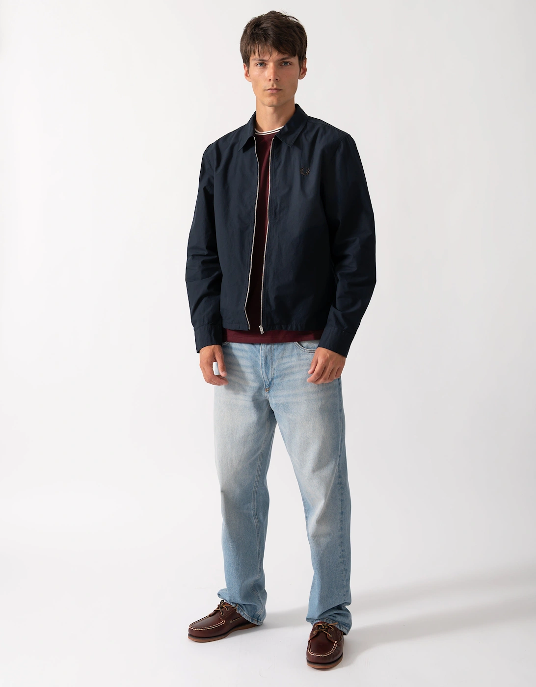 Fred Perry Mens Poplin Zip Overshirt - Navy 608
