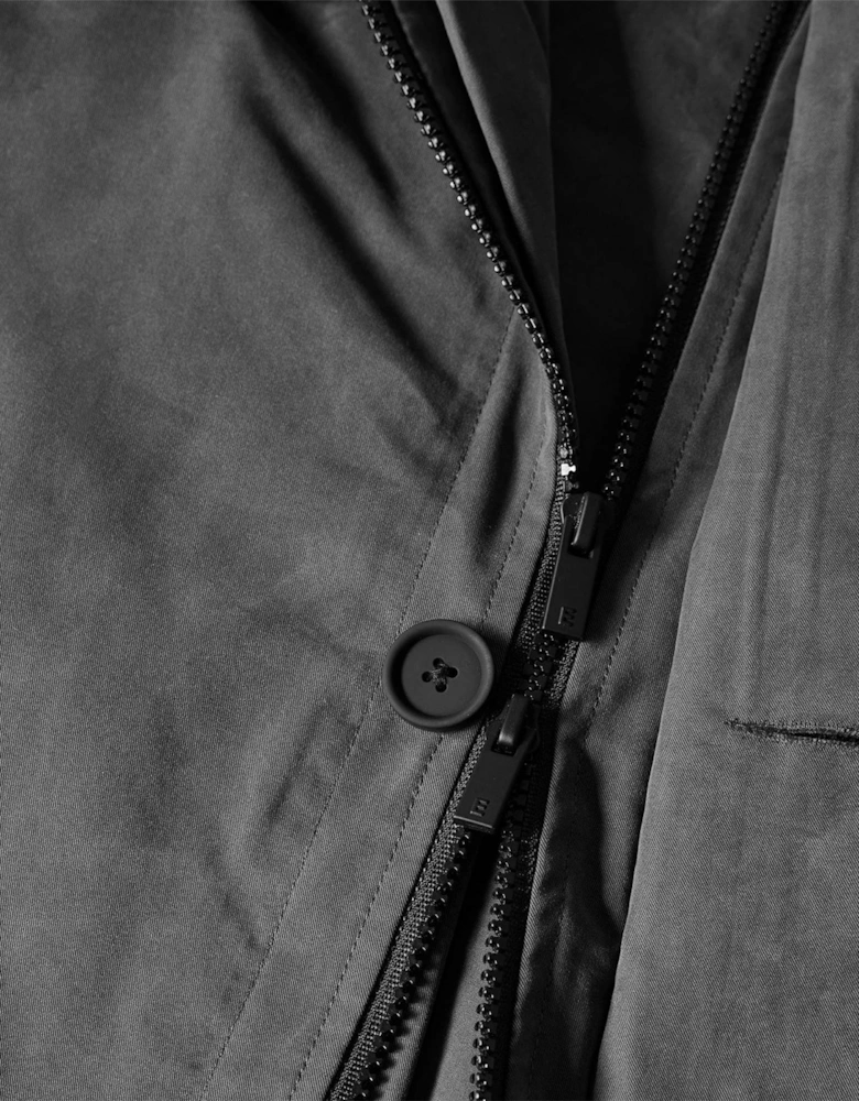 Solid Patterned Coach Jacket with Button Placket