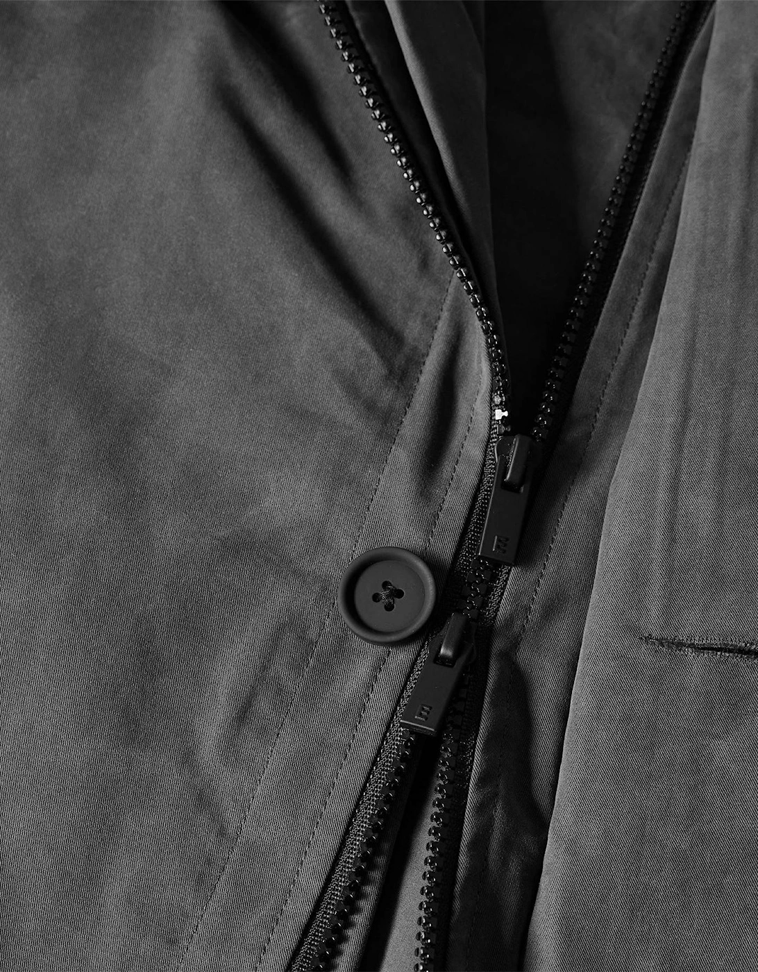 Solid Patterned Coach Jacket with Button Placket