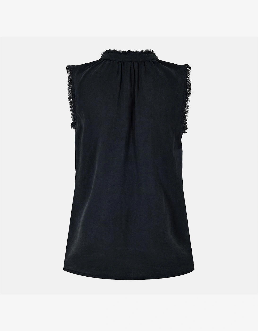 Sleeveless Frayed Top