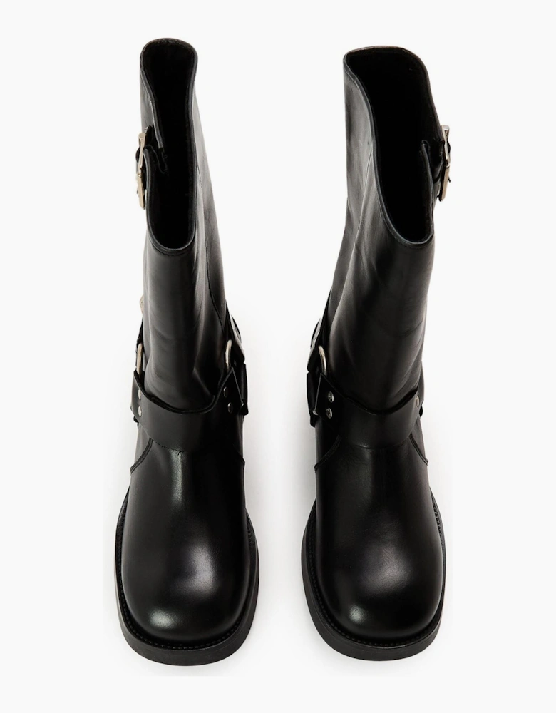 Blessing Motorcycle Boots with Block Heel