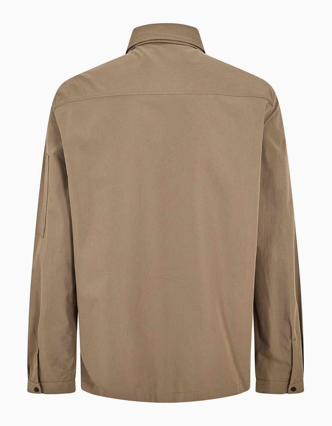 Solid Patterned Shirt Collared Overshirt with Zipped Pocket, 3 of 2
