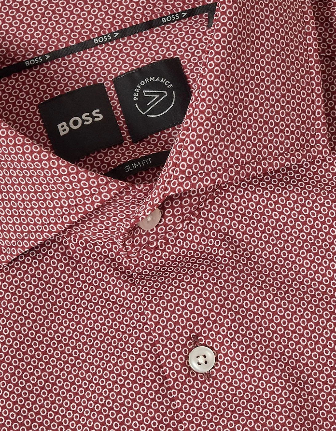 Spread Collar Slim Fit Long Sleeve Oxford Shirt
