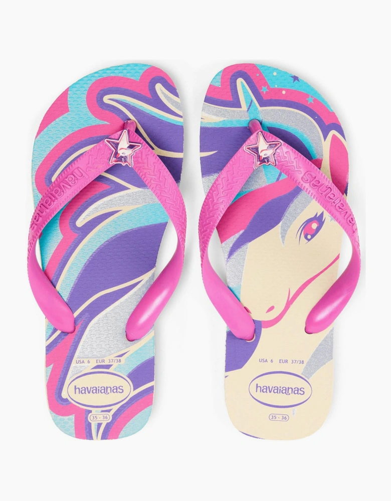 Fantasy Graphic Print Thong Toe Flip Flops