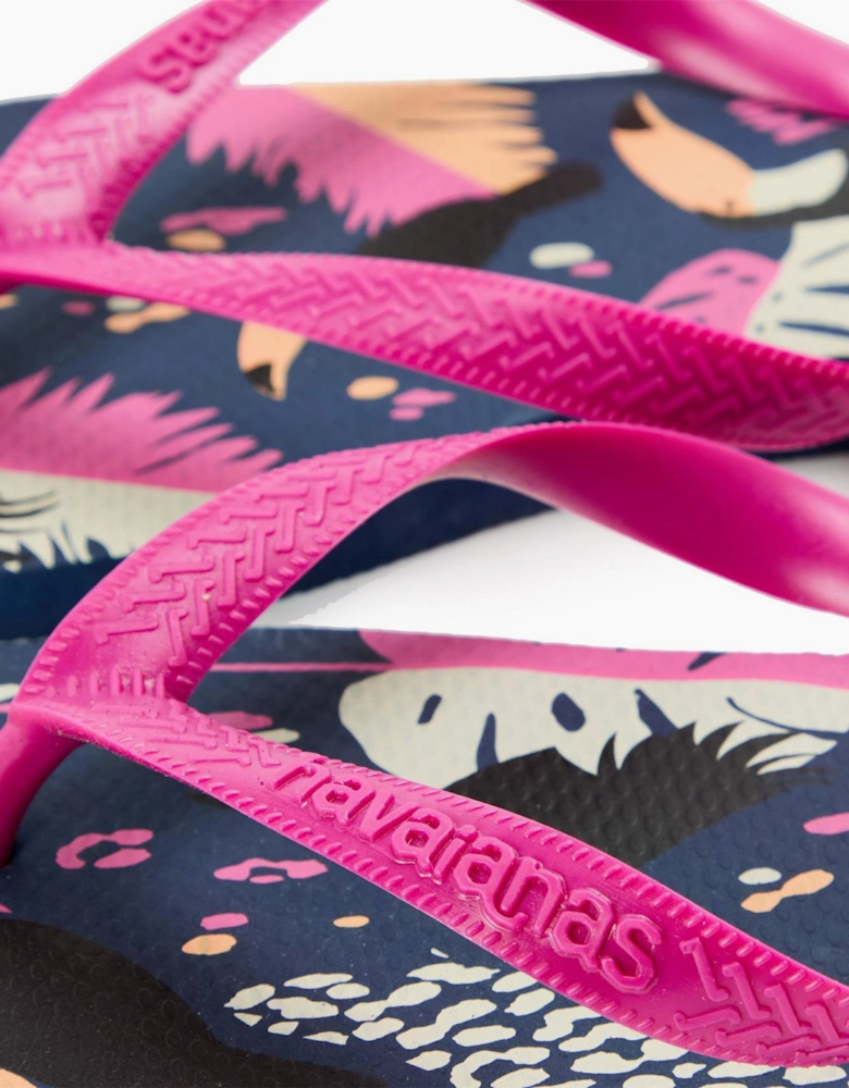 Graphic Print Thong Toe Flip Flop Sandals